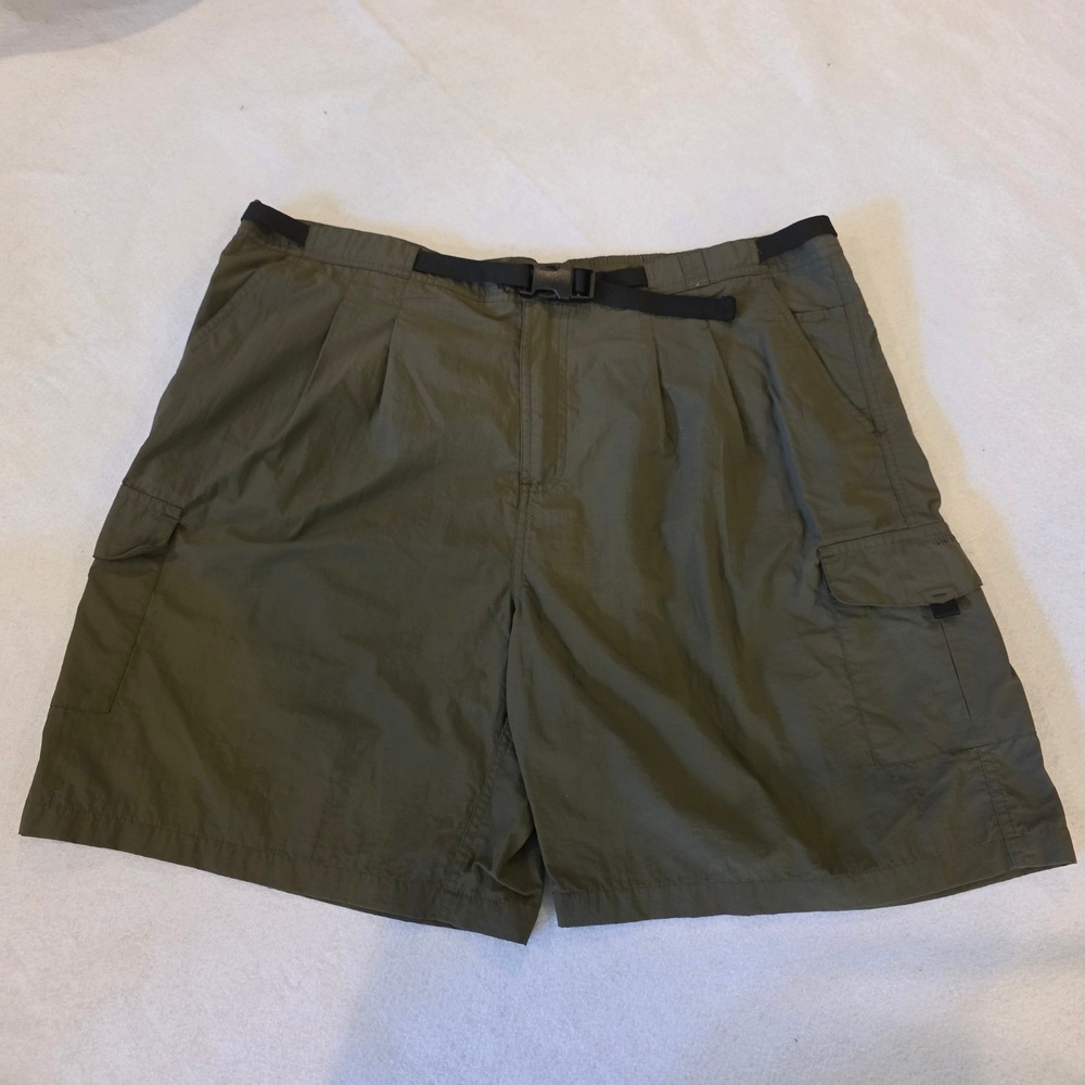 Guide Gear Mens XXL Olive Green Nylon Cargo Hiking Shorts Belted Mesh Lined